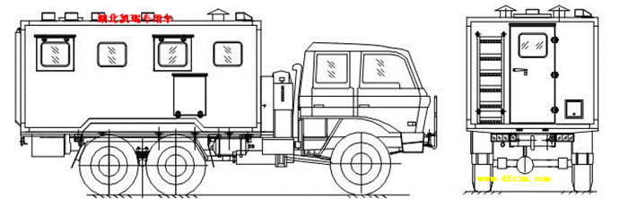 六驅越野炊事車外廓簡圖 六驅越野炊事車外廓簡圖
